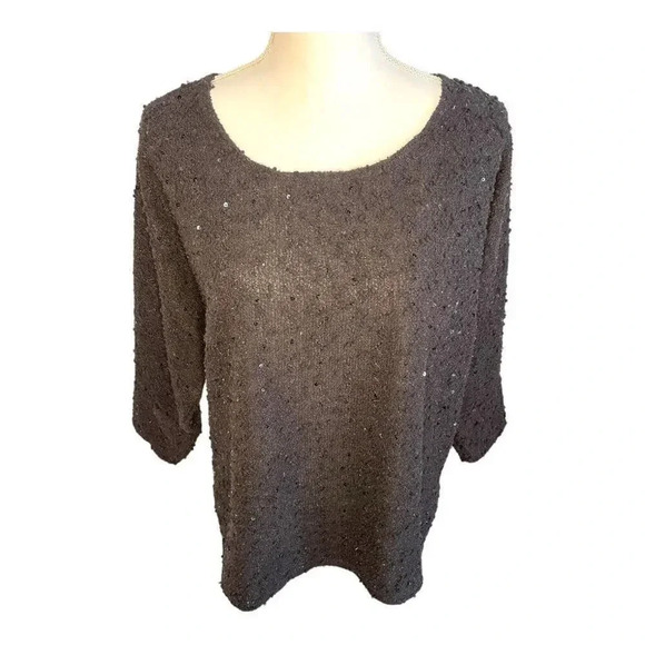 Alfani Women’s XS Black Sequined Sweater‎ - Picture 1 of 6